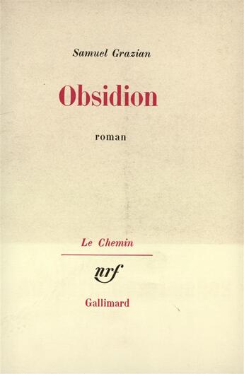 Couverture du livre « Obsidion » de Grazian Samuel aux éditions Gallimard