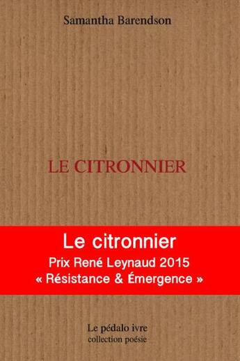 Couverture du livre « Le citronnier » de Barendson Samantha aux éditions Pedalo Ivre