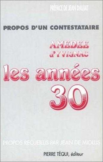 Couverture du livre « Les années 30 » de  aux éditions Tequi