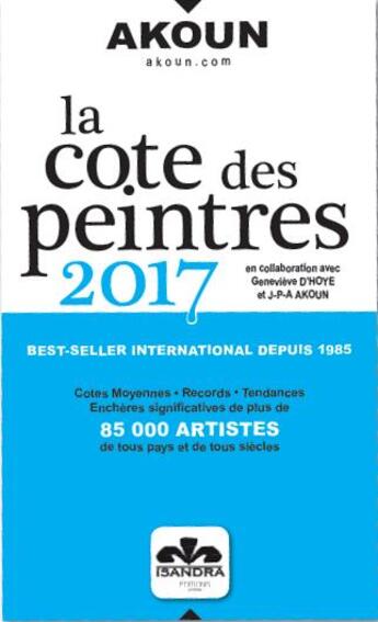 Couverture du livre « La cote des peintres (2017) » de  aux éditions Isandra