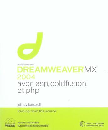 Couverture du livre « Macromedia Dreamweaver 2004 » de Jeffrey Bardzell aux éditions Peachpit Press