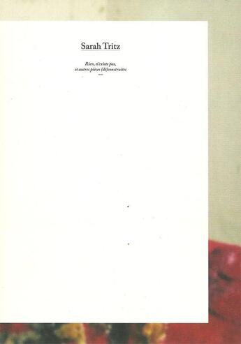 Couverture du livre « Sarah Tritz » de Anne Giffon-Selle aux éditions Adera