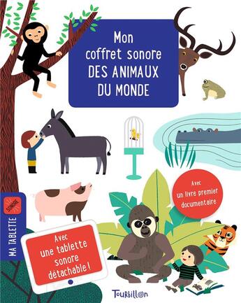 Couverture du livre « Mon coffret sonore des animaux du monde » de Olivia Cosneau aux éditions Tourbillon