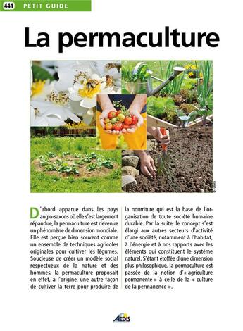 Couverture du livre « La permaculture » de  aux éditions Aedis