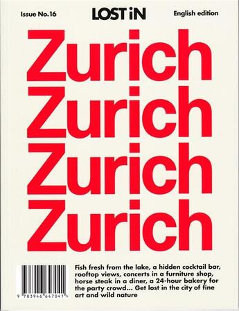 Couverture du livre « Lost in travel guide zurich » de Lost In aux éditions Lost In