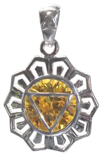 Couverture du livre « Medaille chakra manipura argent 925 avec citrine (synth.) - 2 cm » de  aux éditions Dg-exodif