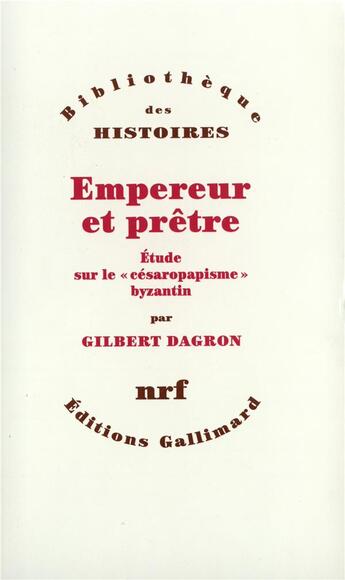 Couverture du livre « Empereur et prêtre ; éude sur le 