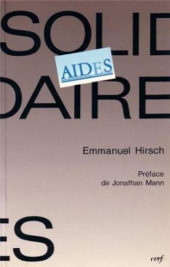 Couverture du livre « Aides » de Emmanuel Hirsch aux éditions Cerf