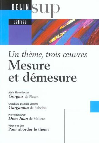 Couverture du livre « Mesure et demesure » de Deloince-Louette aux éditions Belin Education