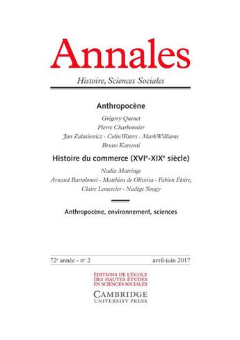 Couverture du livre « Annales. histoire sciences sociales 2017/2 » de  aux éditions Ehess