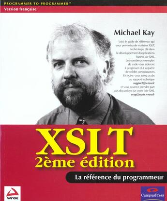 Couverture du livre « Xslt programmation ref. 2e edition » de Kay Mickael aux éditions Wrox Press