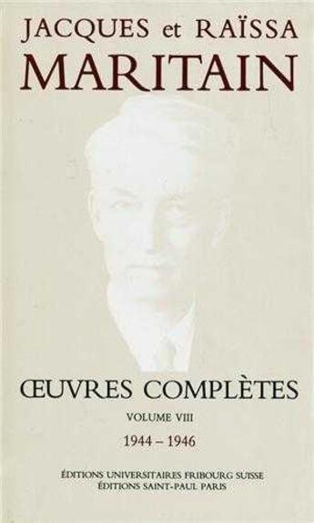 Couverture du livre « Oeuvres completes maritain viii » de  aux éditions Saint Paul Editions