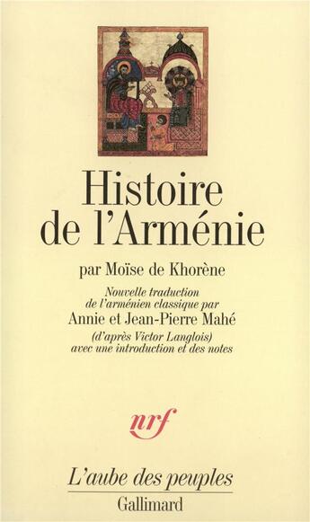 Couverture du livre « Histoire de l'Arménie » de Moise De Khorene aux éditions Gallimard