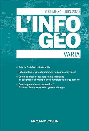 Couverture du livre « L'information geographique - n 2/2020 varia » de  aux éditions Armand Colin