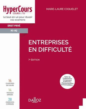 Couverture du livre « Entreprises en difficulté (7e édition) » de Marie-Laure Coquelet aux éditions Dalloz