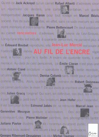 Couverture du livre « Au fil de l'encre » de Jean-Luc Mercie aux éditions Adam Biro