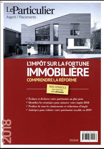 Couverture du livre « COMMENT DECLARER ; guide de l'impôt sur la fortune immobilière (édition 2018) » de  aux éditions Le Particulier