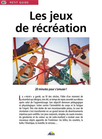 Couverture du livre « Les jeux de récréation » de  aux éditions Aedis