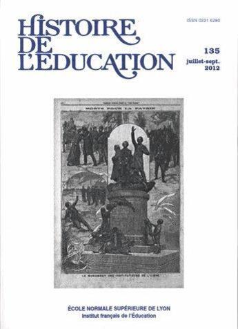 Couverture du livre « Histoire de l'education, n 135/juillet-sept. 2012. varia » de Emmanuelle Picard aux éditions Ens Lyon