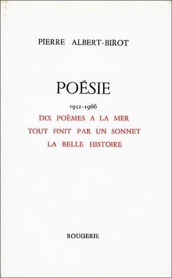 Couverture du livre « Dix Poemes A La Mer » de Pierre Albert-Birot aux éditions Rougerie