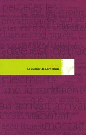 Couverture du livre « Le clocher de Saint-Blaise » de Jep Gouzy aux éditions Editions In8