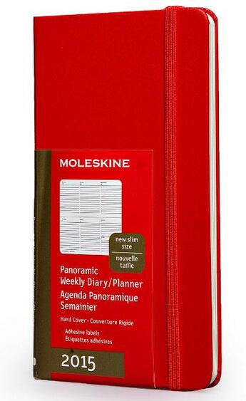 Couverture du livre « Agenda panoramique 2015 mince rouge » de Moleskine aux éditions Moleskine Papet