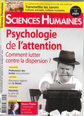 Couverture du livre « Sciences humaines n 298 psychologie de l attention decembre 2017 » de  aux éditions Sciences Humaines