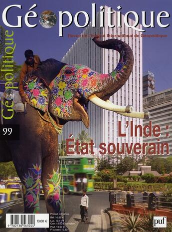 Couverture du livre « Revue Geopolitique T.99 ; L'Inde : Etat Souverain » de Revue Geopolitique aux éditions Puf