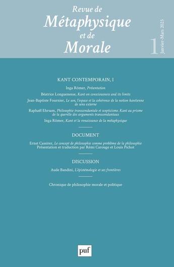 Couverture du livre « Revue de metaphysique et morale, 2023-1 » de  aux éditions Puf