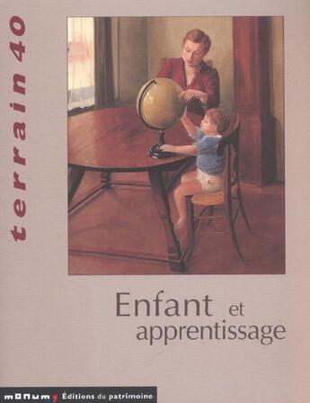 Couverture du livre « TERRAIN T.40 ; enfant et apprentissage » de  aux éditions Maison Des Sciences De L'homme