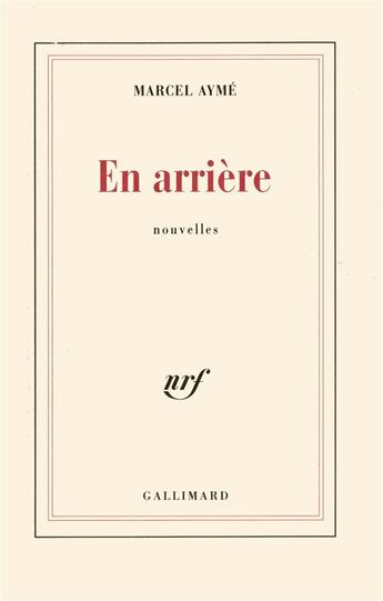 Couverture du livre « En arriere » de Marcel Aymé aux éditions Gallimard