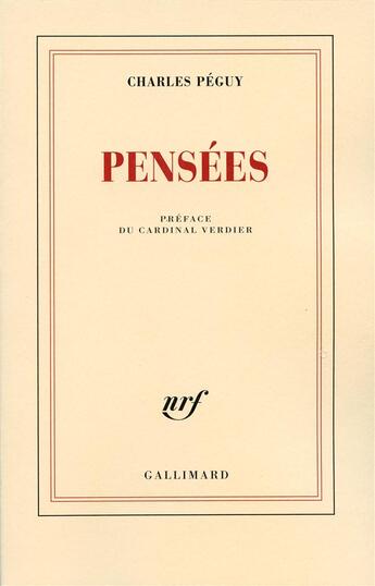 Couverture du livre « Pensees » de Charles Peguy aux éditions Gallimard