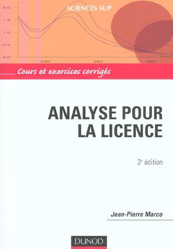 Couverture du livre « Analyse pour la licence - 2eme edition » de Marco aux éditions Dunod