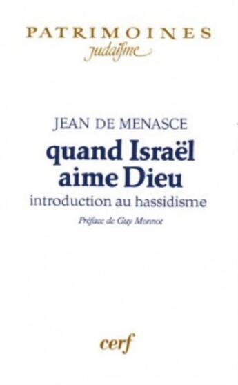 Couverture du livre « Quand Israël aime Dieu » de Menasce Jean De aux éditions Cerf