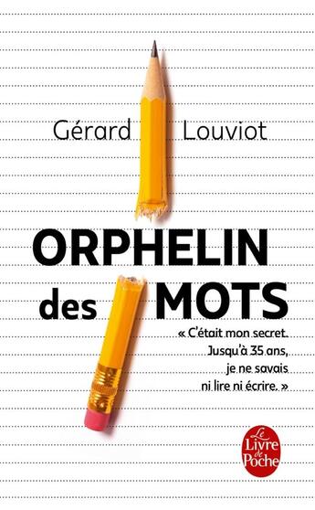 Couverture du livre « Orphelin des mots ; 