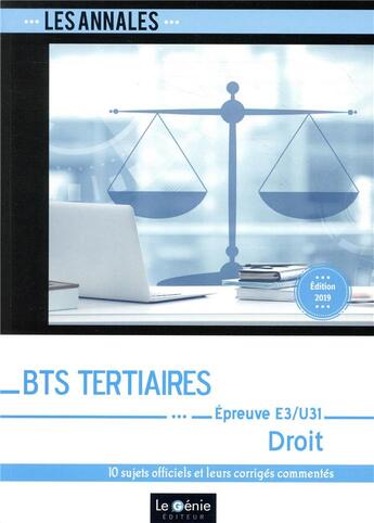 Couverture du livre « Bts tertiaires - droit - epreuve e3-u31 (partie juridique) » de Bernadette Voisin aux éditions Genie Des Glaciers