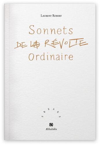 Couverture du livre « Sonnets de la révolte ordinaire » de Laurent Robert aux éditions Aethalides