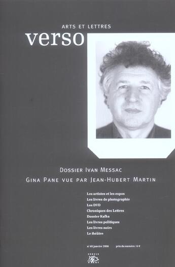 Couverture du livre « Dossier Ivan Messac ; Gina Pane vue par Jean-Hubert Martin » de  aux éditions Cercle D'art