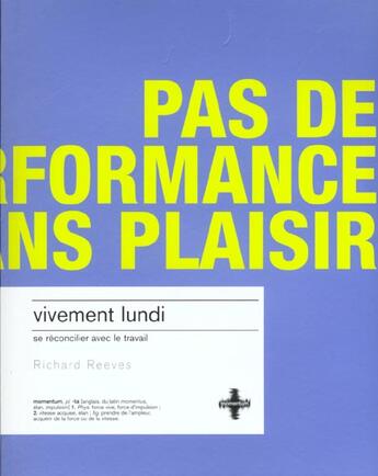 Couverture du livre « Vivement Lundi » de Richard Reeves aux éditions Village Mondial Press