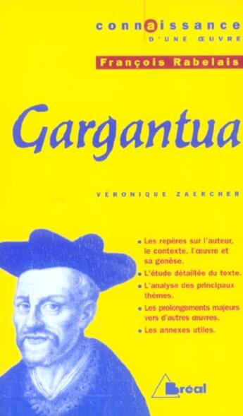 Couverture du livre « Gargantua, de Rabelais » de Veronique Zaercher aux éditions Breal