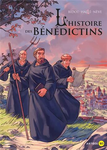 Couverture du livre « L'histoire des Bénédictins en BD » de Laurent Bidot et Hugo Halle et Thibault Neves aux éditions Artege