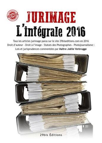 Couverture du livre « Jurimage l'integrale 2016 » de Joelle Verbrugge aux éditions 29bis