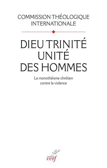 Couverture du livre « Dieu trinite, unite des hommes » de Com Theologique Int aux éditions Cerf