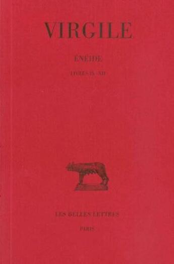 Couverture du livre « Eneide Tome 3 ; livres IX-XII » de Virgile aux éditions Belles Lettres