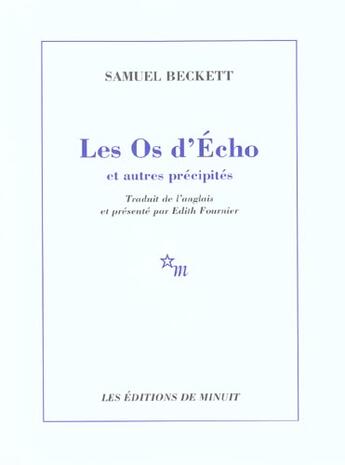 Couverture du livre « Les os d'écho » de Samuel Beckett aux éditions Minuit