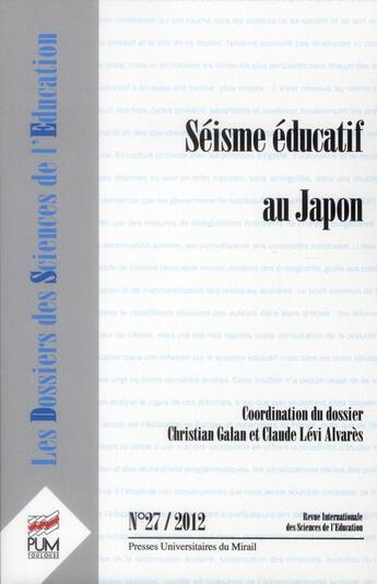 Couverture du livre « Seisme educatif au japon » de Fijalkow J aux éditions Pu Du Midi