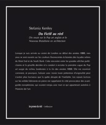 Couverture du livre « Du fictif au réel ; dix essais sur le Pop art anglais et le nouveau Brutalisme en architecture » de Stefania Kenley aux éditions Les Presses Du Reel