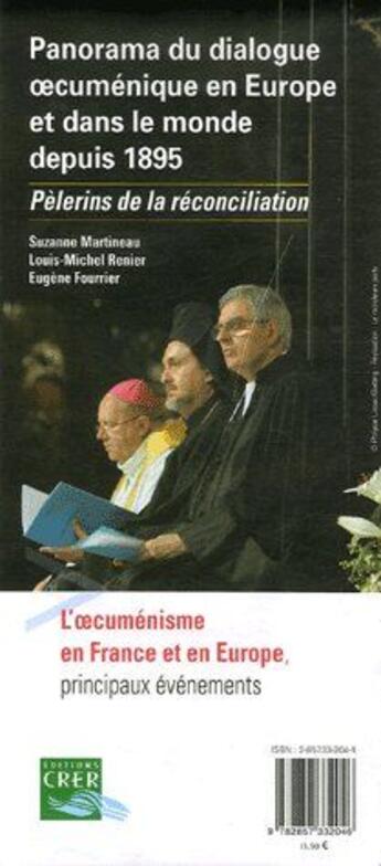 Couverture du livre « Panorama du dialogue oecuménique en Europe et dans le monde depuis 1895 ; pélerins de la réconciliation » de  aux éditions Crer-bayard