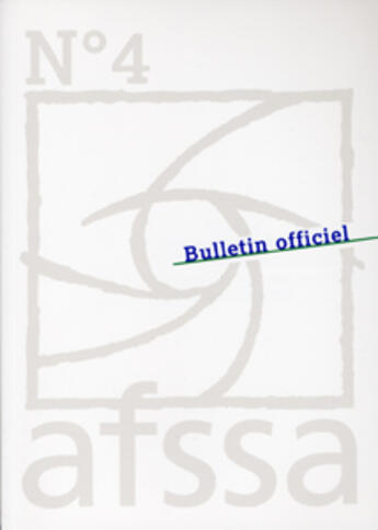 Couverture du livre « Bulletin officiel de l'afssa n.4 1er semestre 2003 » de  aux éditions Documentation Francaise