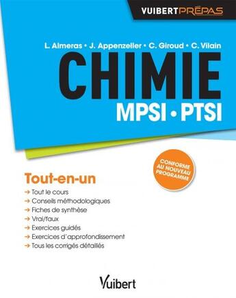 Couverture du livre « Chimie ; MPSI-PTSI » de  aux éditions Vuibert